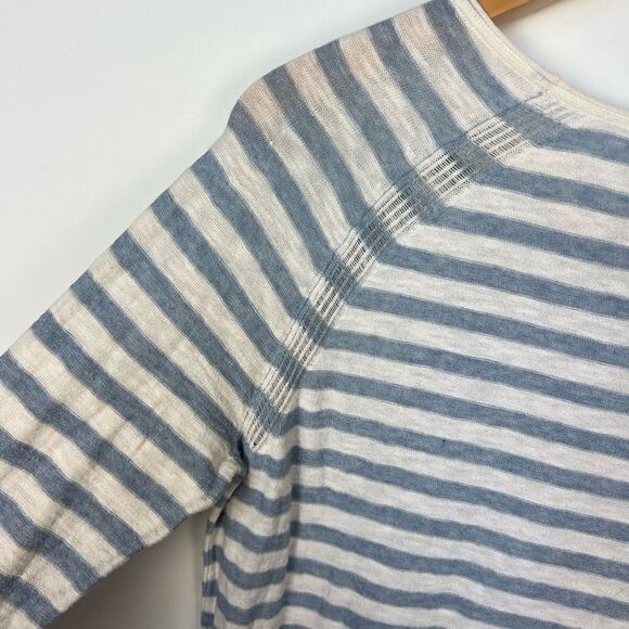 Vince Cotton Striped Sweater Lightweight Blue White Coastal Nautical size S - Picture 5 of 10